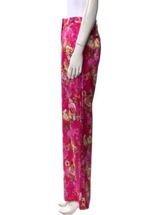 L'Agence Floral Print Wide Leg Pants