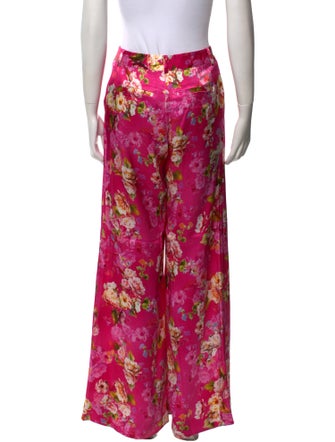 L'Agence Floral Print Wide Leg Pants