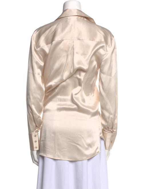 L'Agence Silk Long Sleeve Button-Up Top
