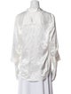 L'Agence Silk V-Neck Button-Up Top