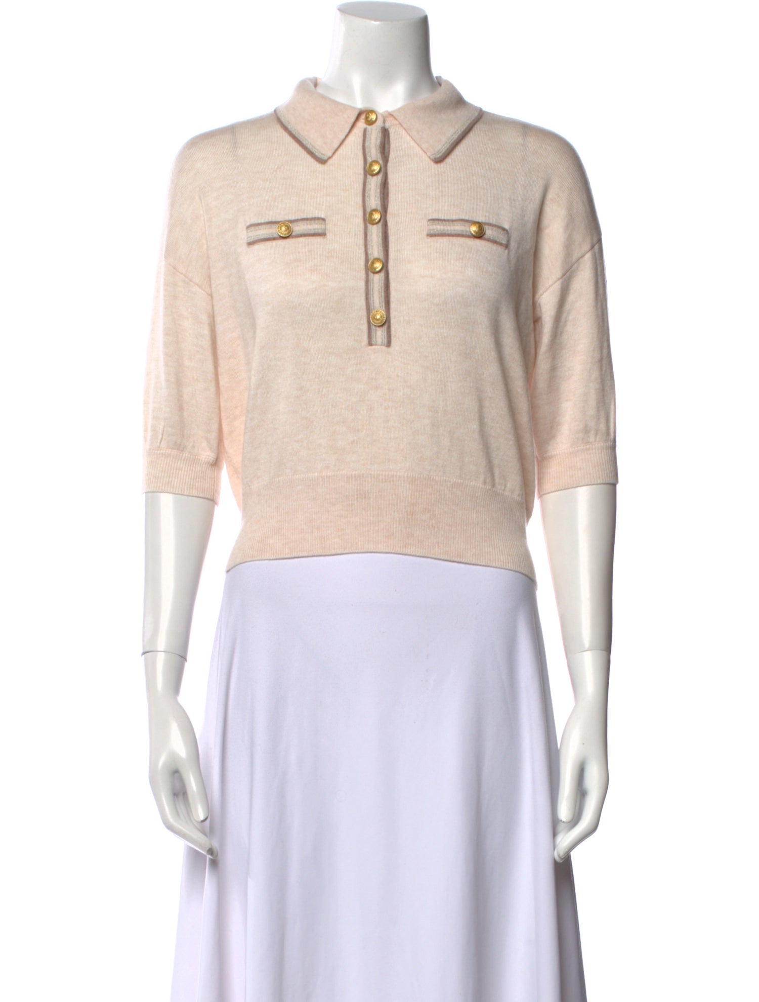 L'Agence Three-Quarter Sleeve Polo