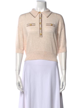 L'Agence Three-Quarter Sleeve Polo