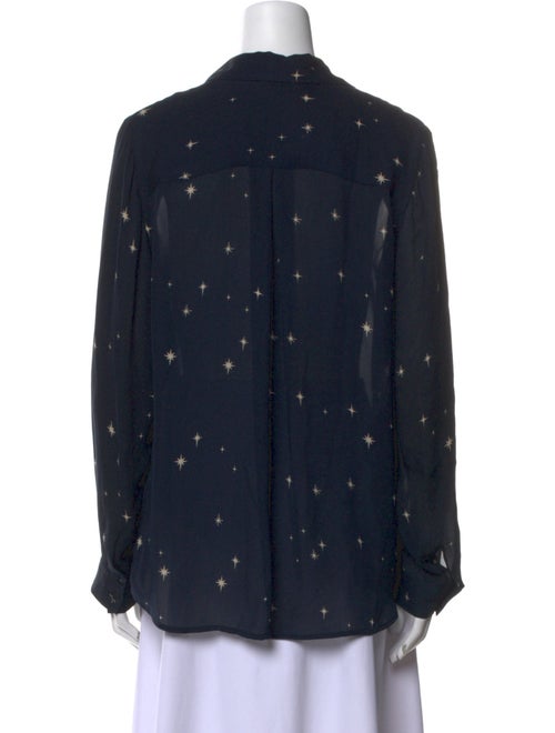 L'Agence Silk Graphic Print Button-Up Top