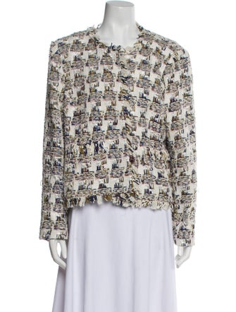 L'Agence Tweed Pattern Evening Jacket