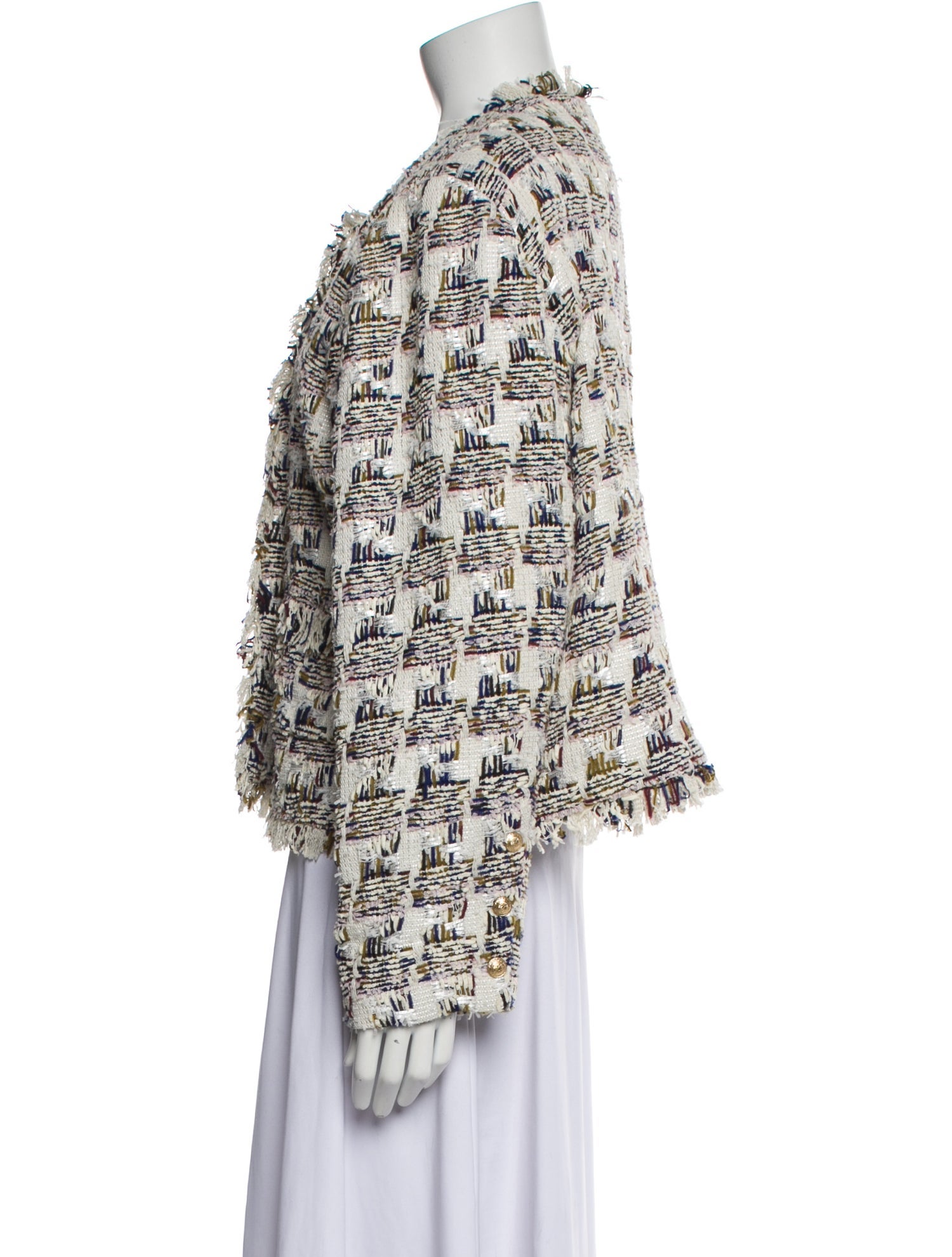 L'Agence Tweed Pattern Evening Jacket