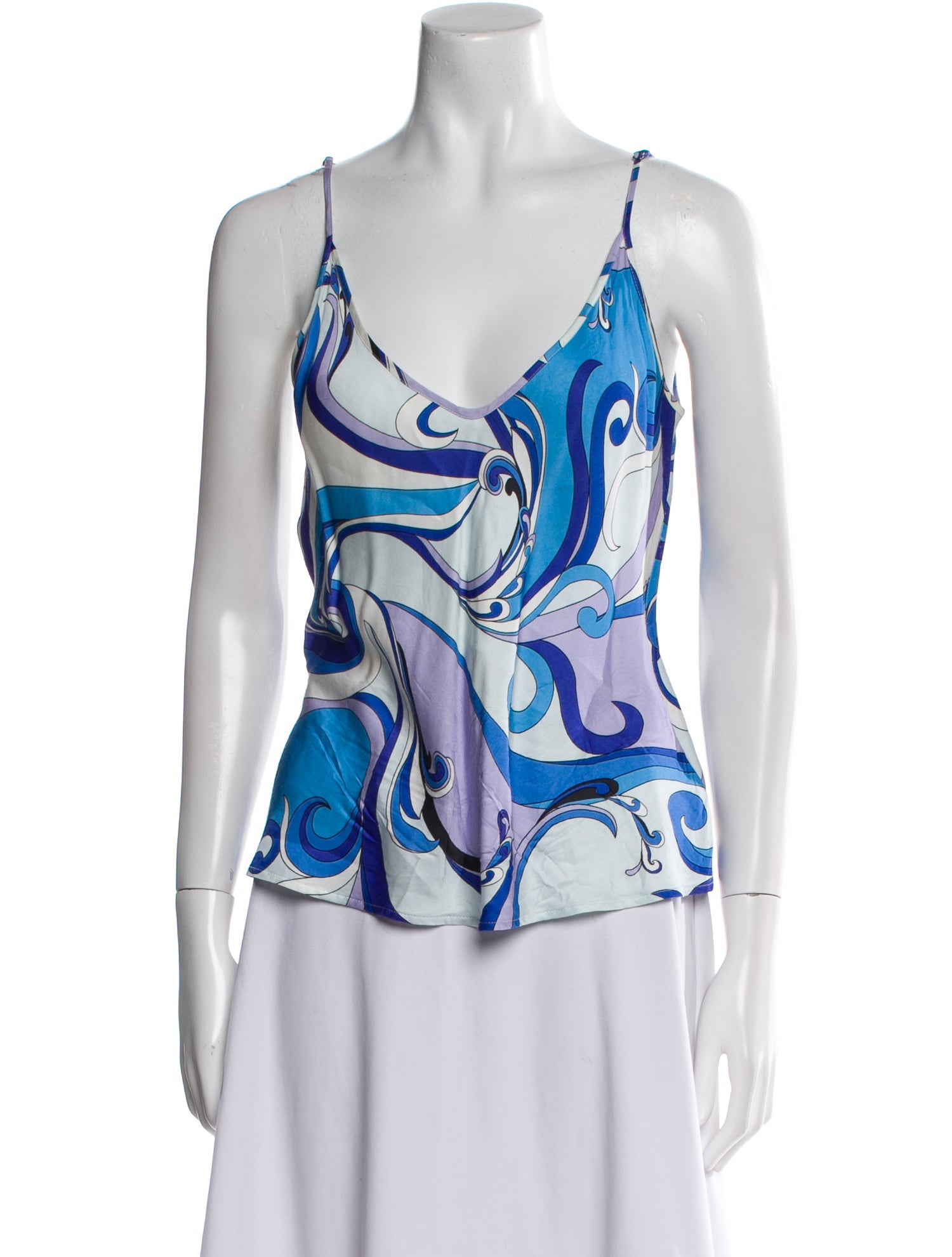 L'Agence Printed Square Neckline Top