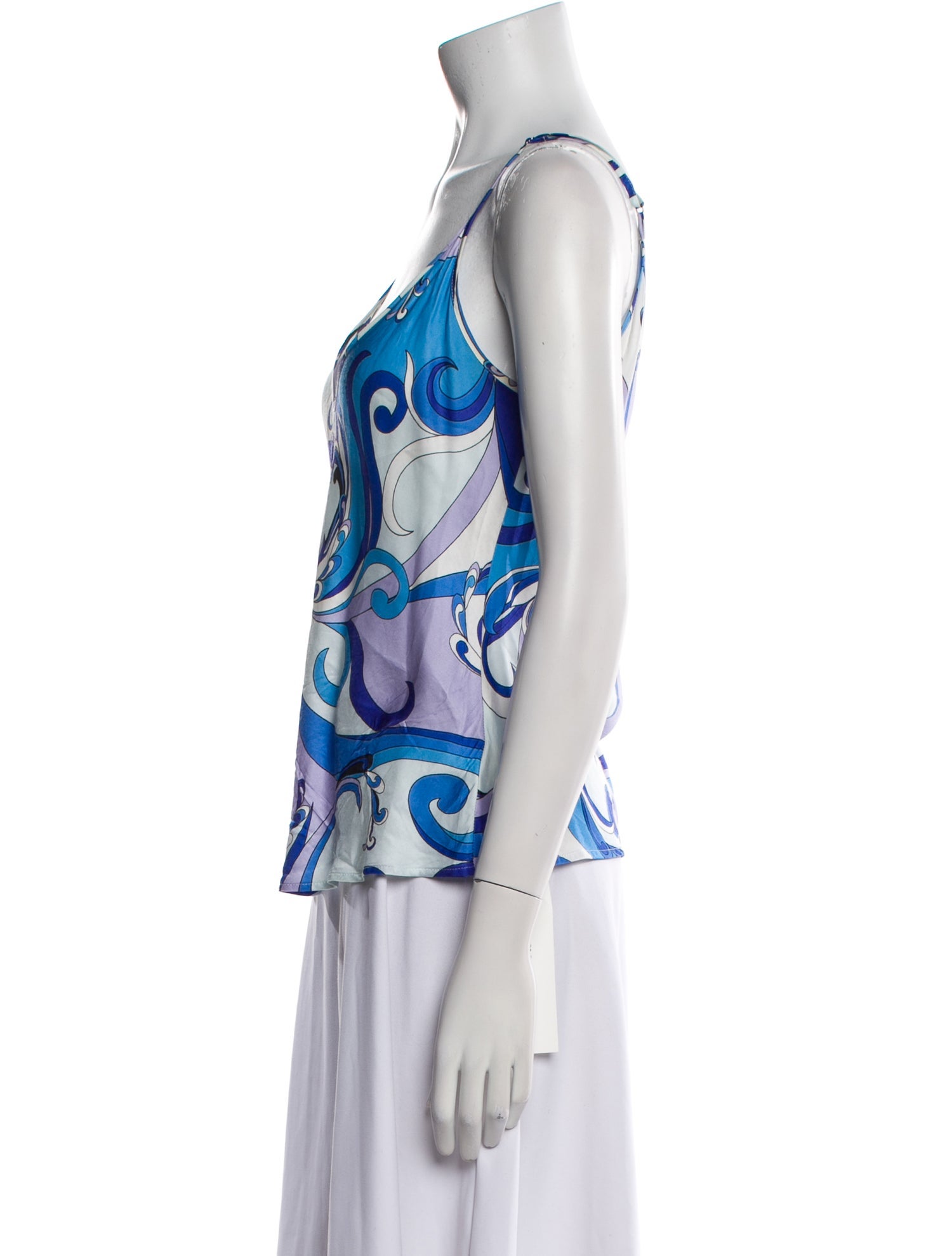 L'Agence Printed Square Neckline Top