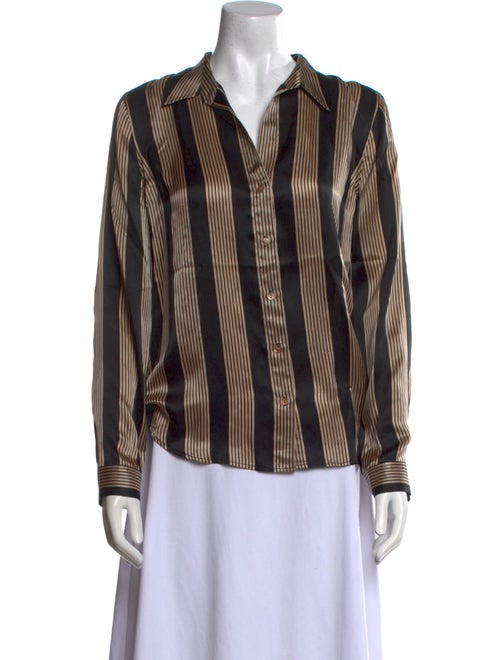 L'Agence Silk Striped Button-Up Top
