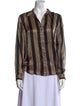 L'Agence Silk Striped Button-Up Top