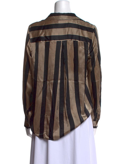 L'Agence Silk Striped Button-Up Top