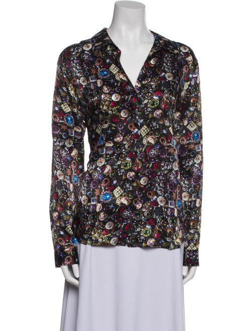 L'Agence Silk Floral Print Blouse