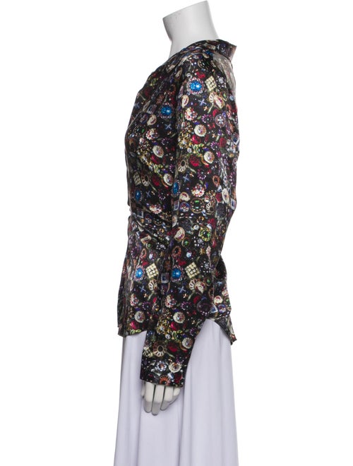 L'Agence Silk Floral Print Blouse