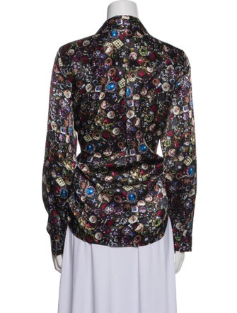 L'Agence Silk Floral Print Blouse