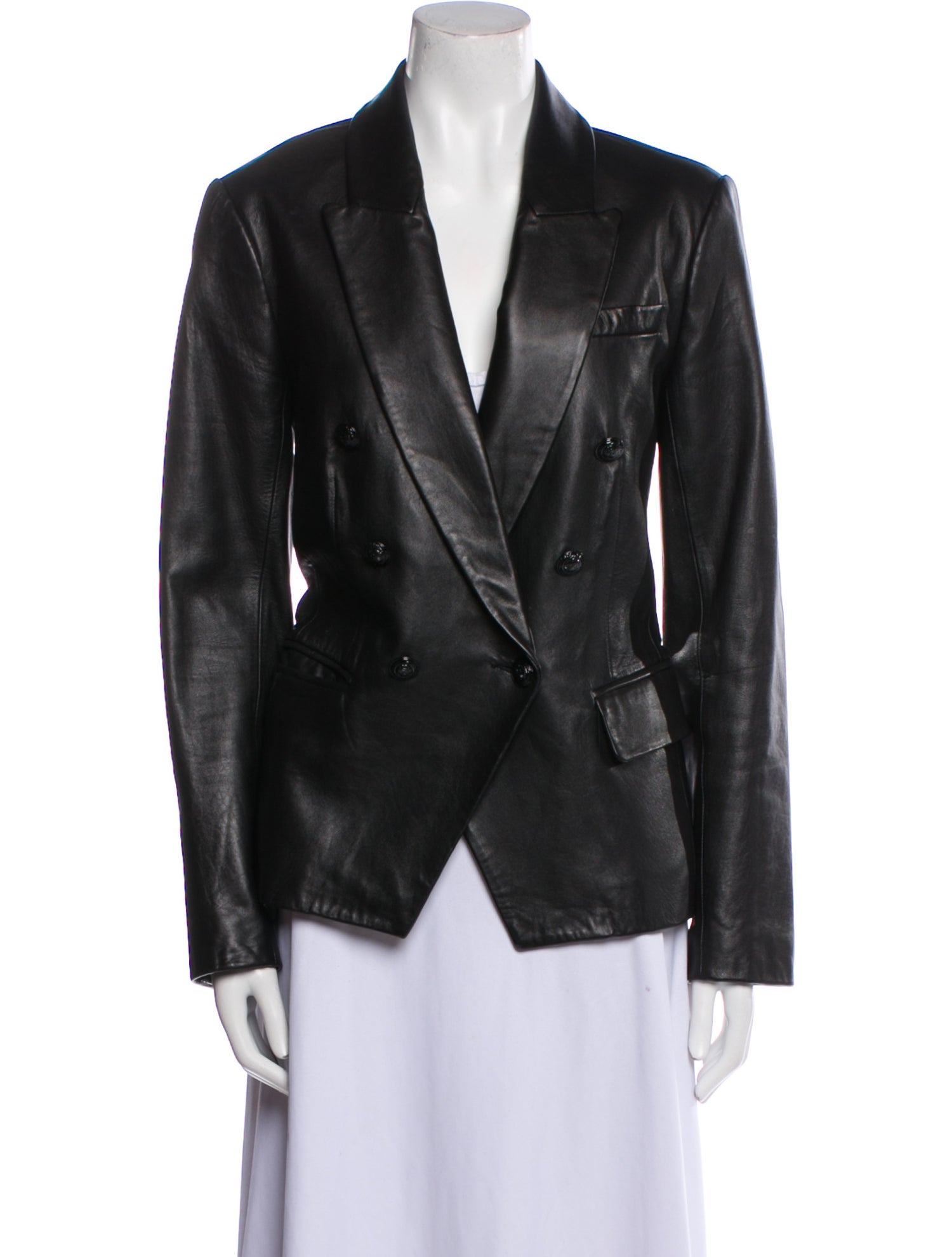L'Agence Leather Blazer