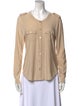 L'Agence Scoop Neck Long Sleeve Button-Up Top