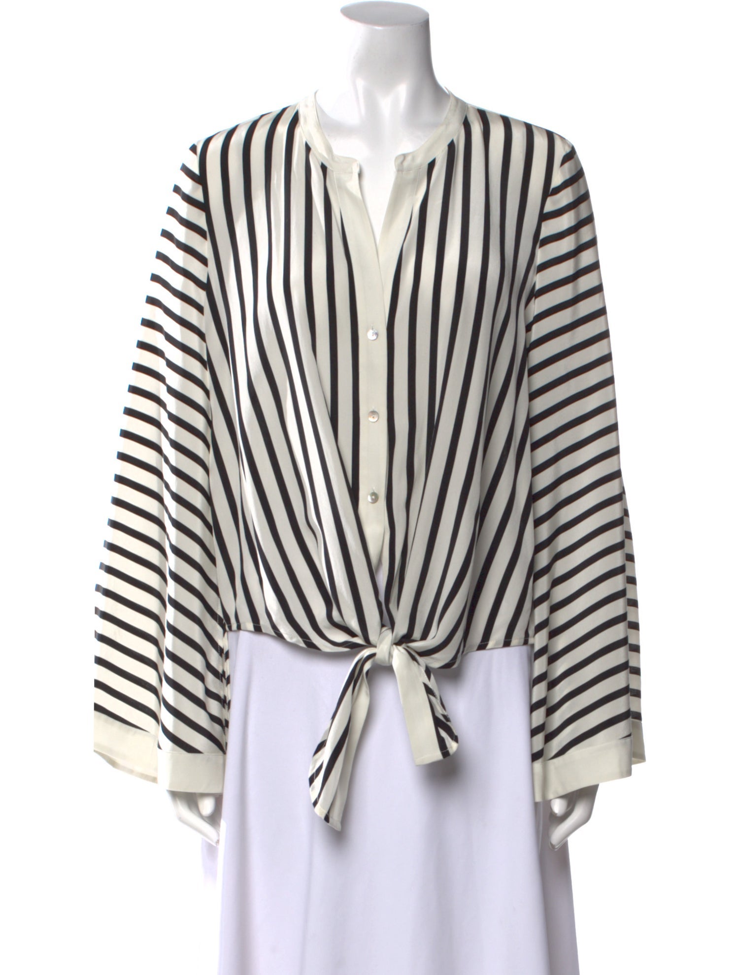 L'Agence Silk Striped Blouse