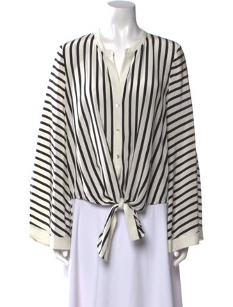 L'Agence Silk Striped Blouse