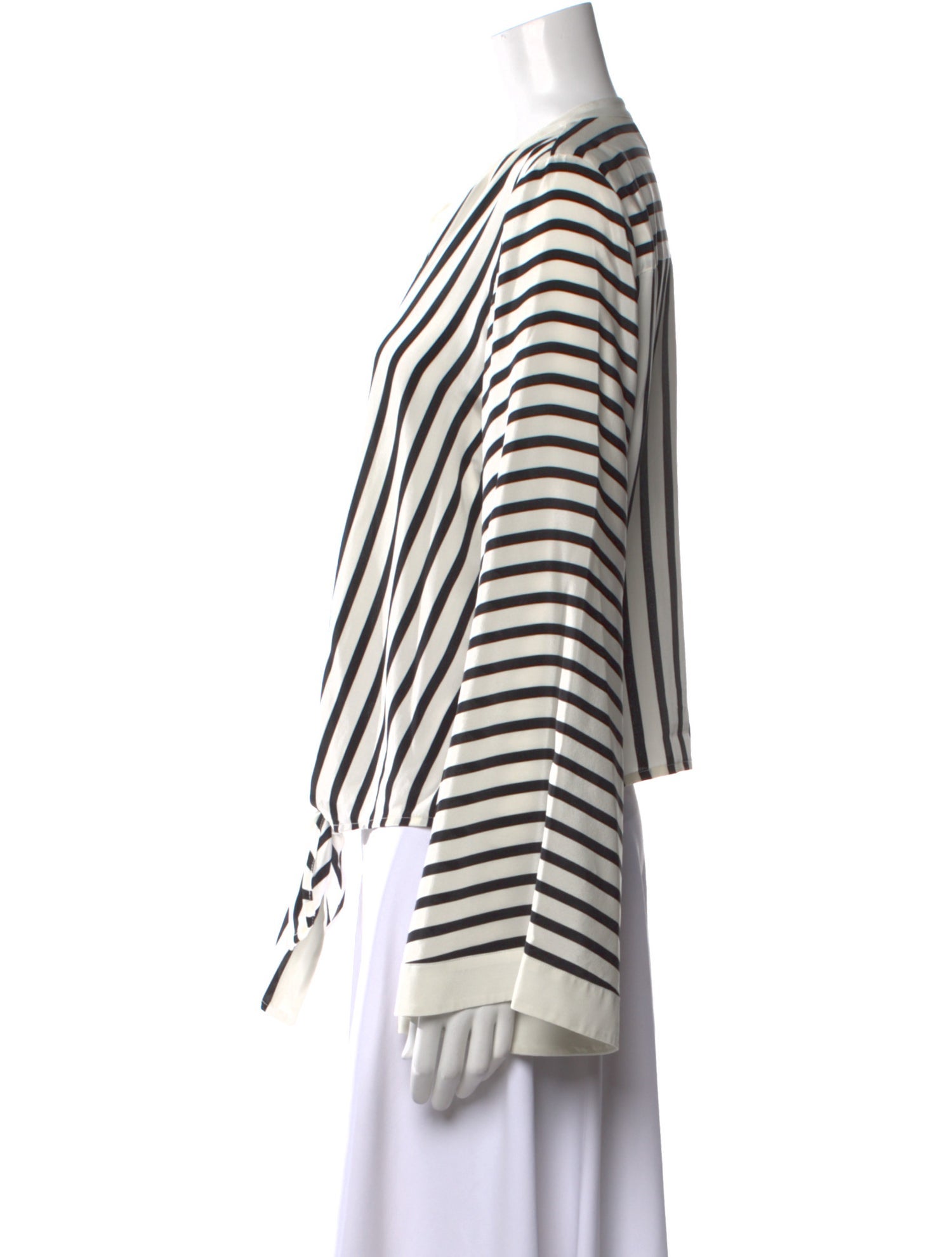 L'Agence Silk Striped Blouse
