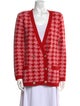 L'Agence Houndstooth Print V-Neck Sweater