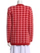 L'Agence Houndstooth Print V-Neck Sweater