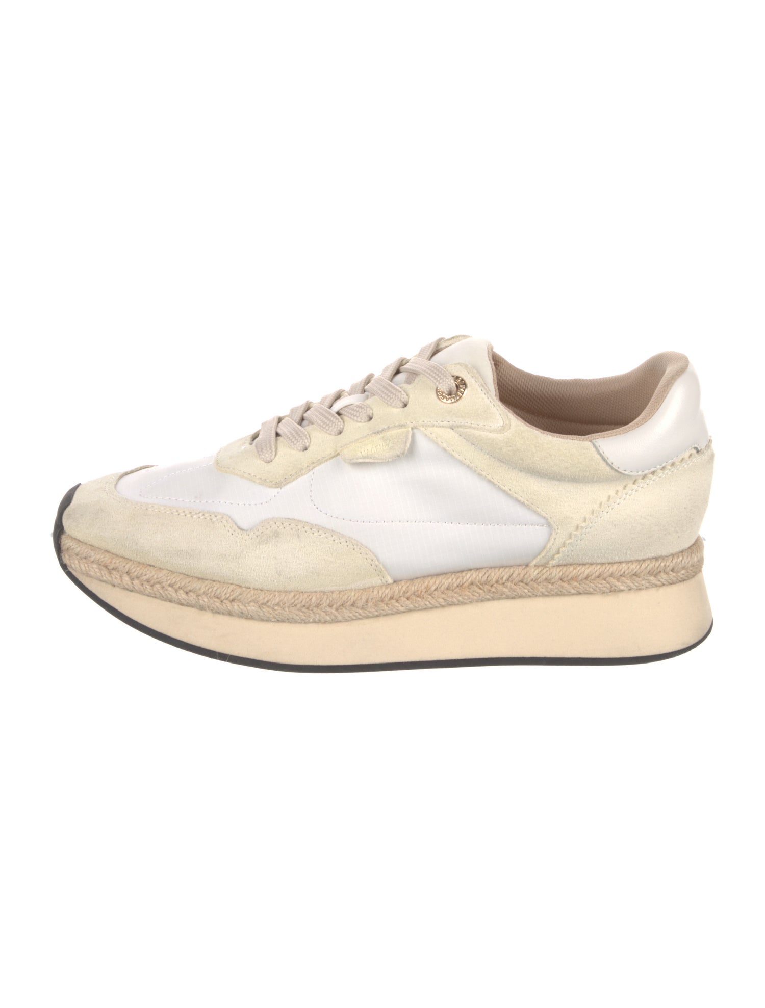 L'Agence Suede Leather Trim Embellishment Espadrille Sneakers