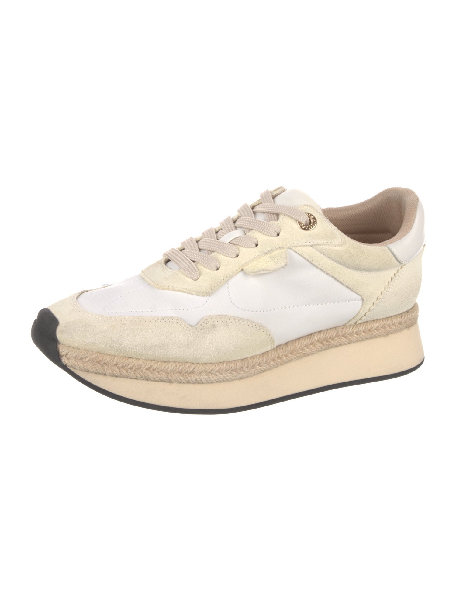 L'Agence Suede Leather Trim Embellishment Espadrille Sneakers