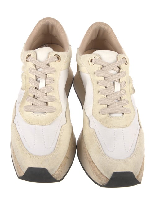 L'Agence Suede Leather Trim Embellishment Espadrille Sneakers