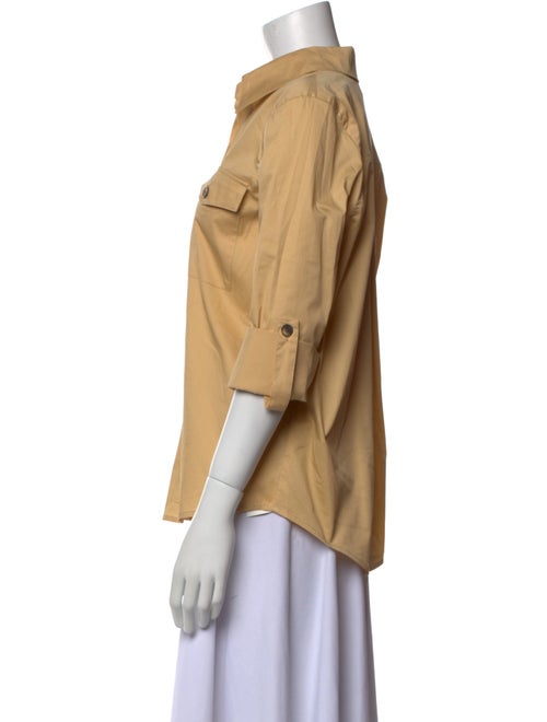 L'Agence Three-Quarter Sleeve Button-Up Top