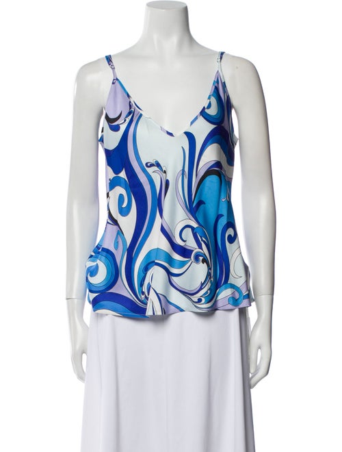 L'Agence Printed V-Neck Top