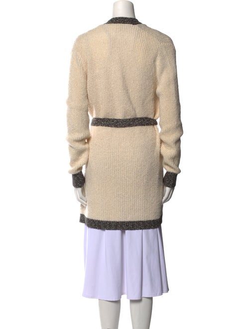 L'Agence Striped Plunge Neckline Sweater