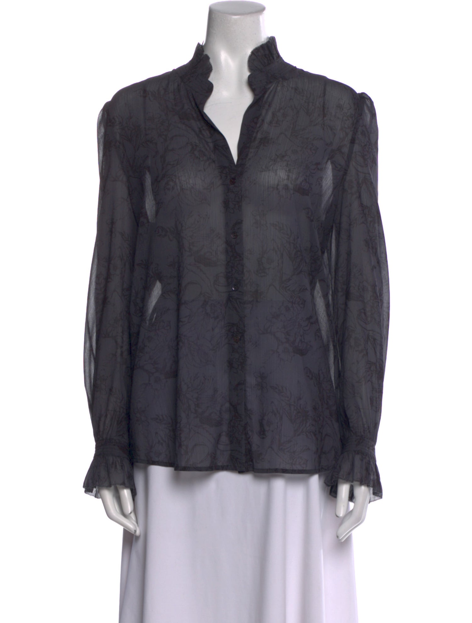 L'Agence Animal Print V-Neck Blouse