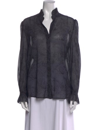 L'Agence Animal Print V-Neck Blouse