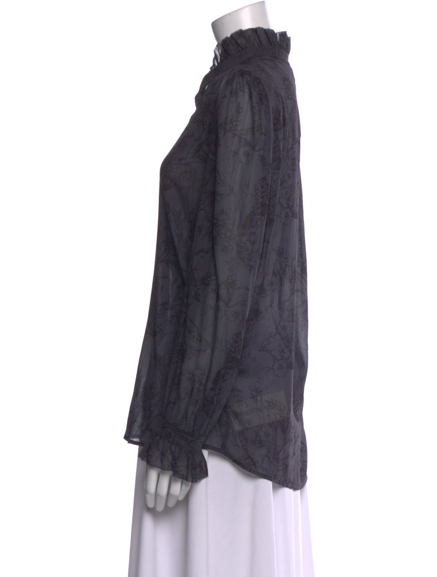 L'Agence Animal Print V-Neck Blouse