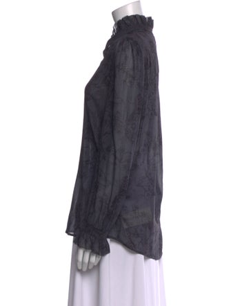 L'Agence Animal Print V-Neck Blouse