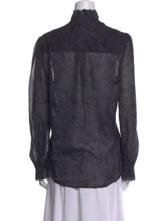 L'Agence Animal Print V-Neck Blouse