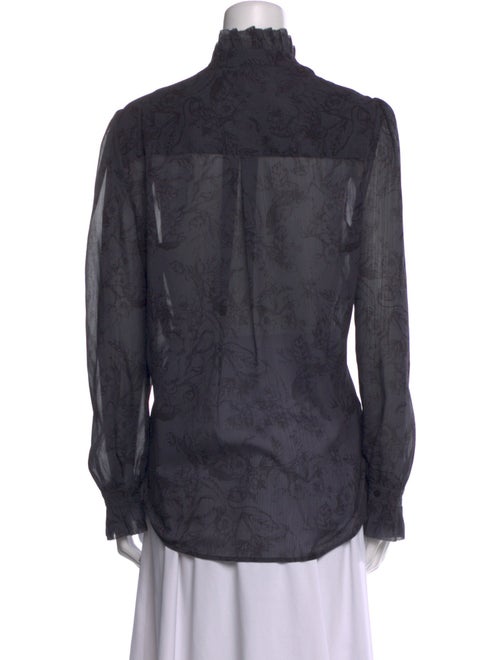 L'Agence Animal Print V-Neck Blouse