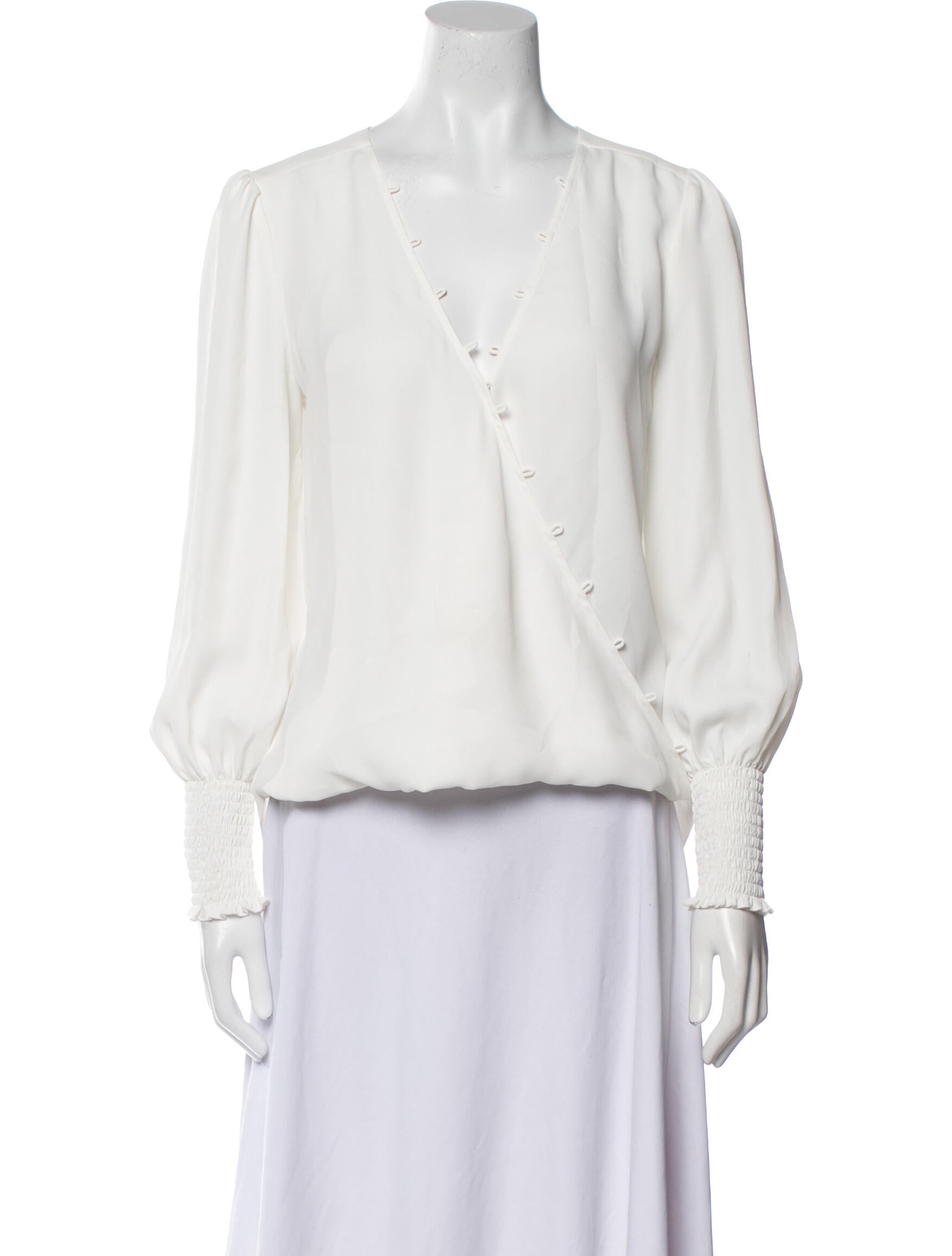 L'Agence V-Neck Long Sleeve Blouse