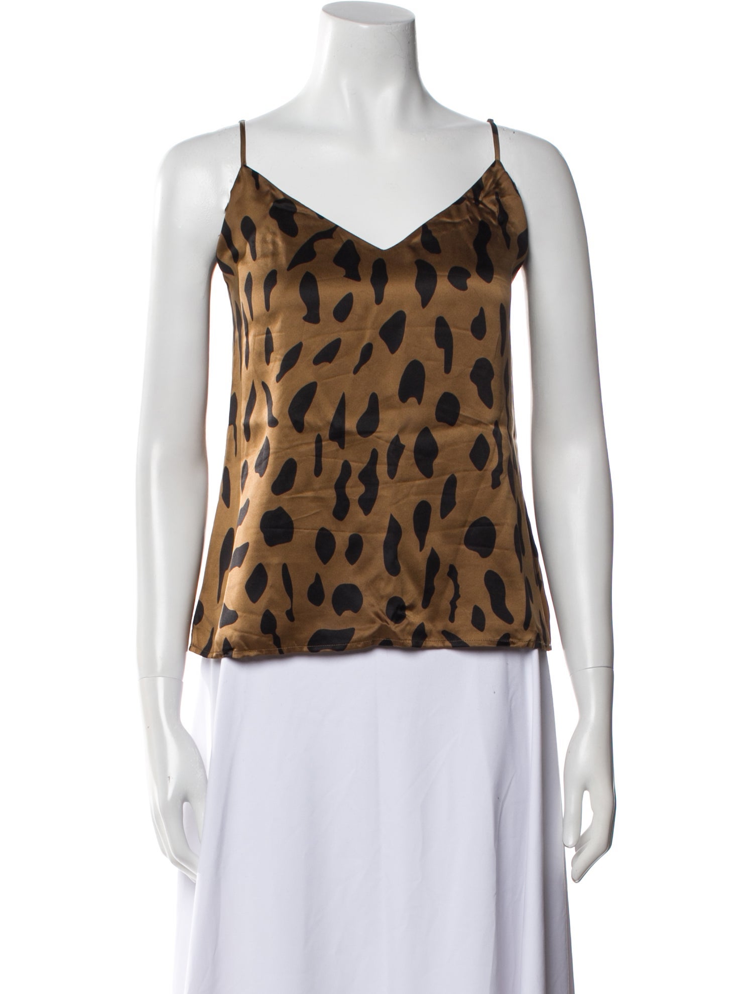 L'Agence Silk Animal Print Top