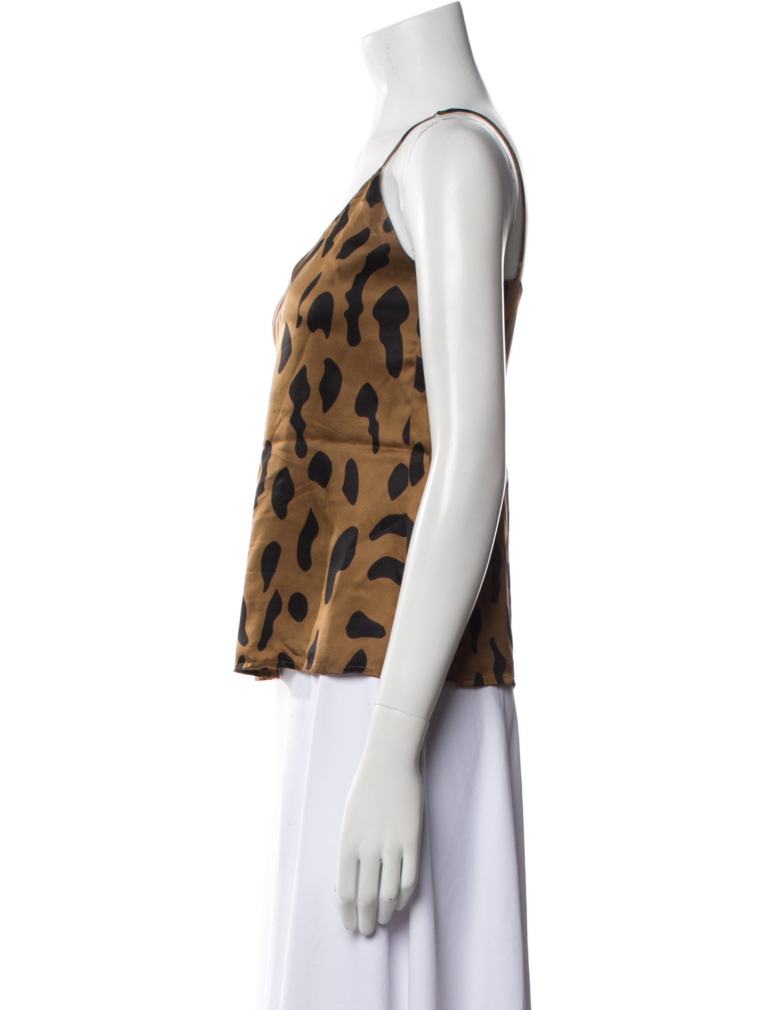 L'Agence Silk Animal Print Top