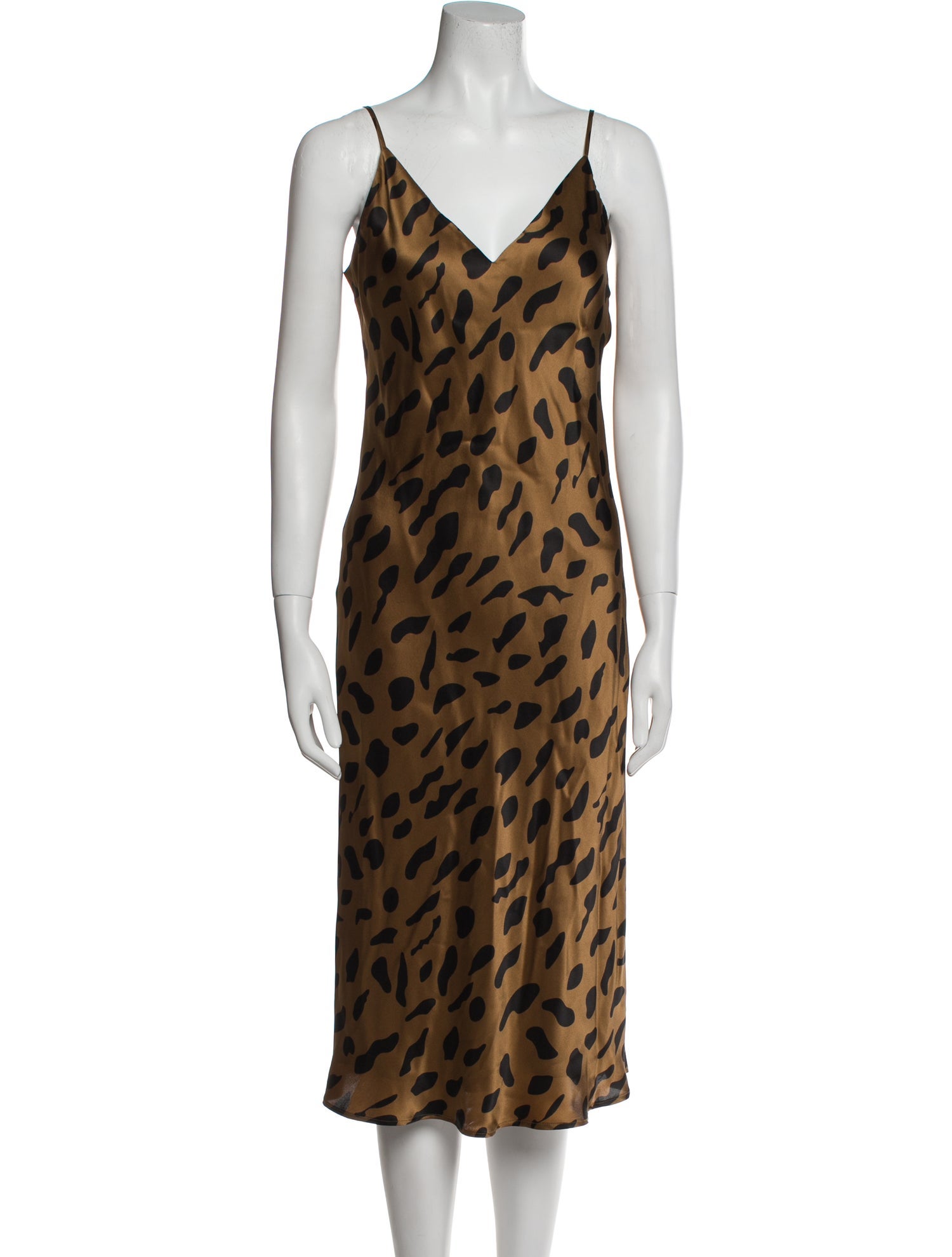 L'Agence Silk Midi Length Dress