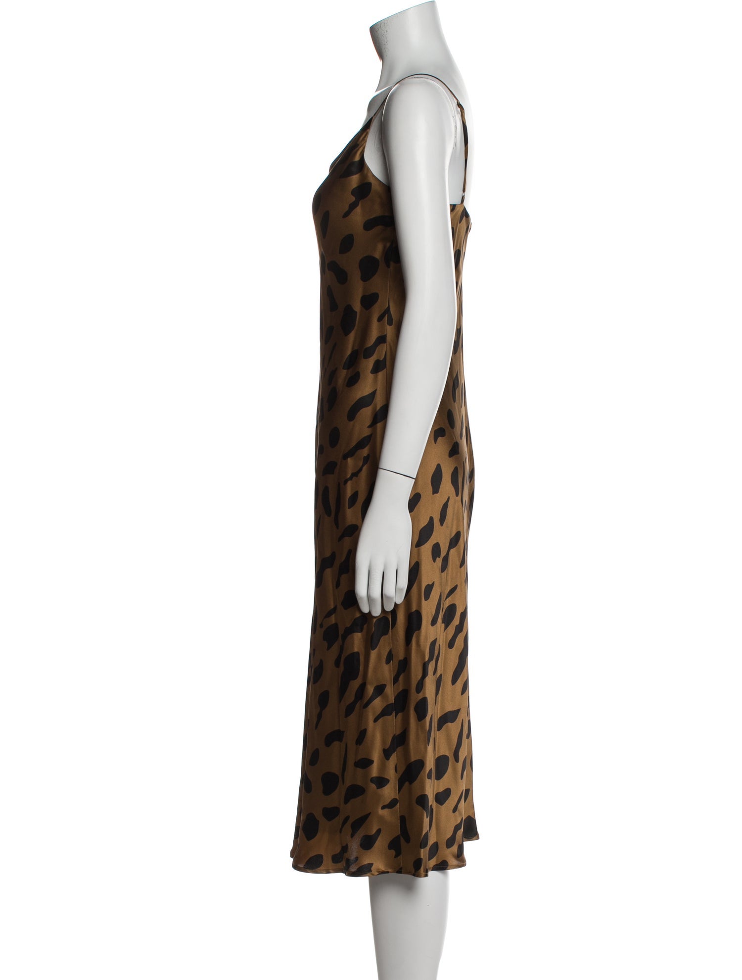 L'Agence Silk Midi Length Dress