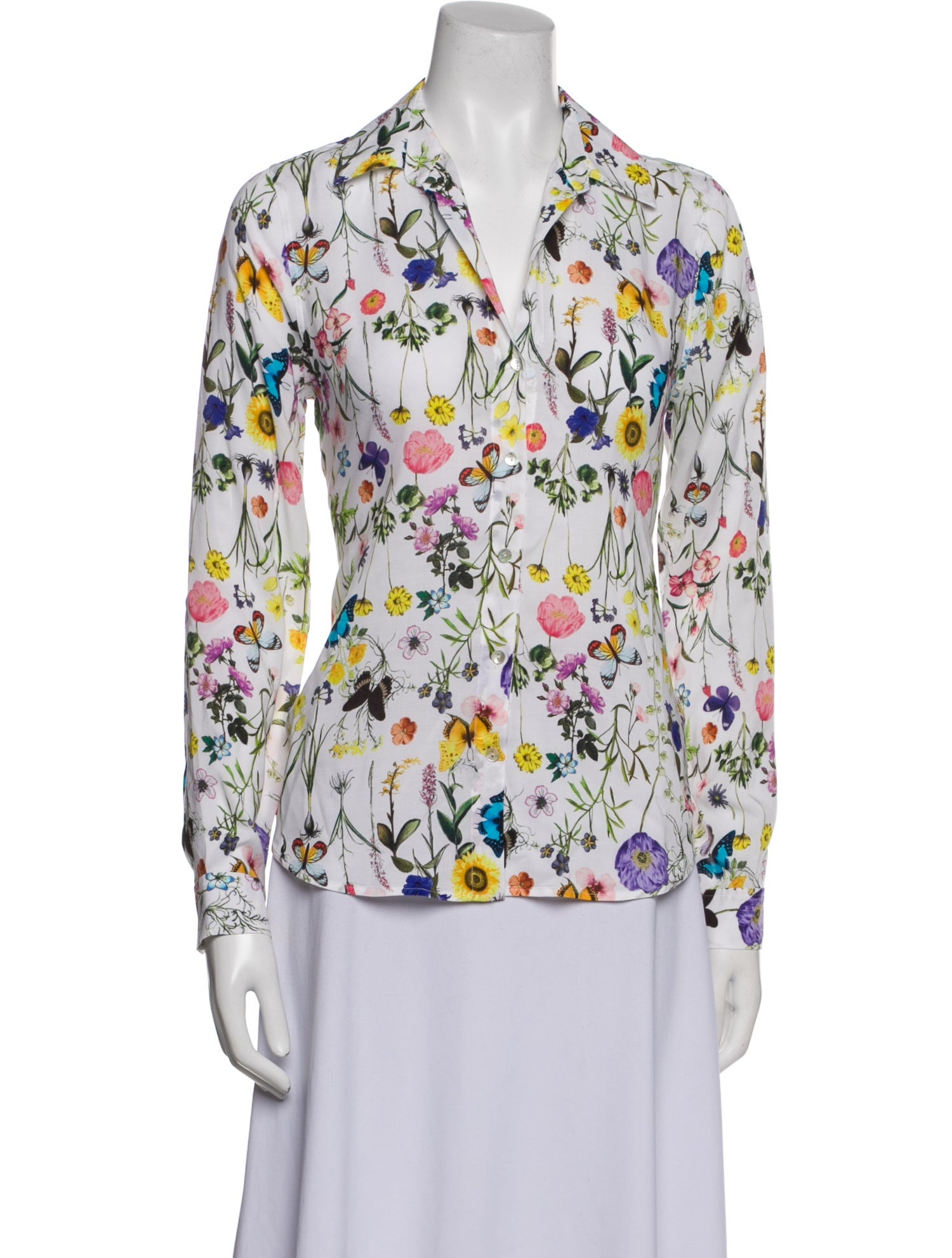 L'Agence Printed Long Sleeve Button-Up Top