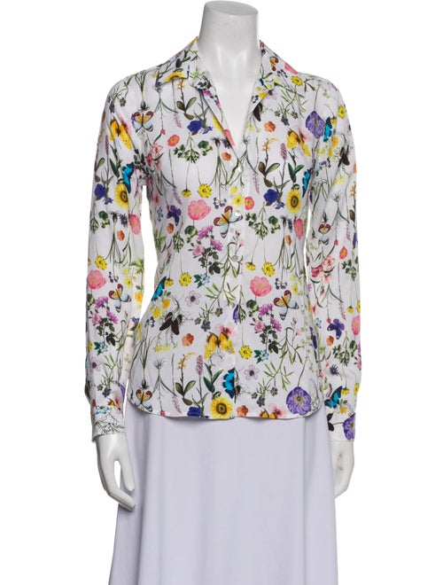 L'Agence Printed Long Sleeve Button-Up Top
