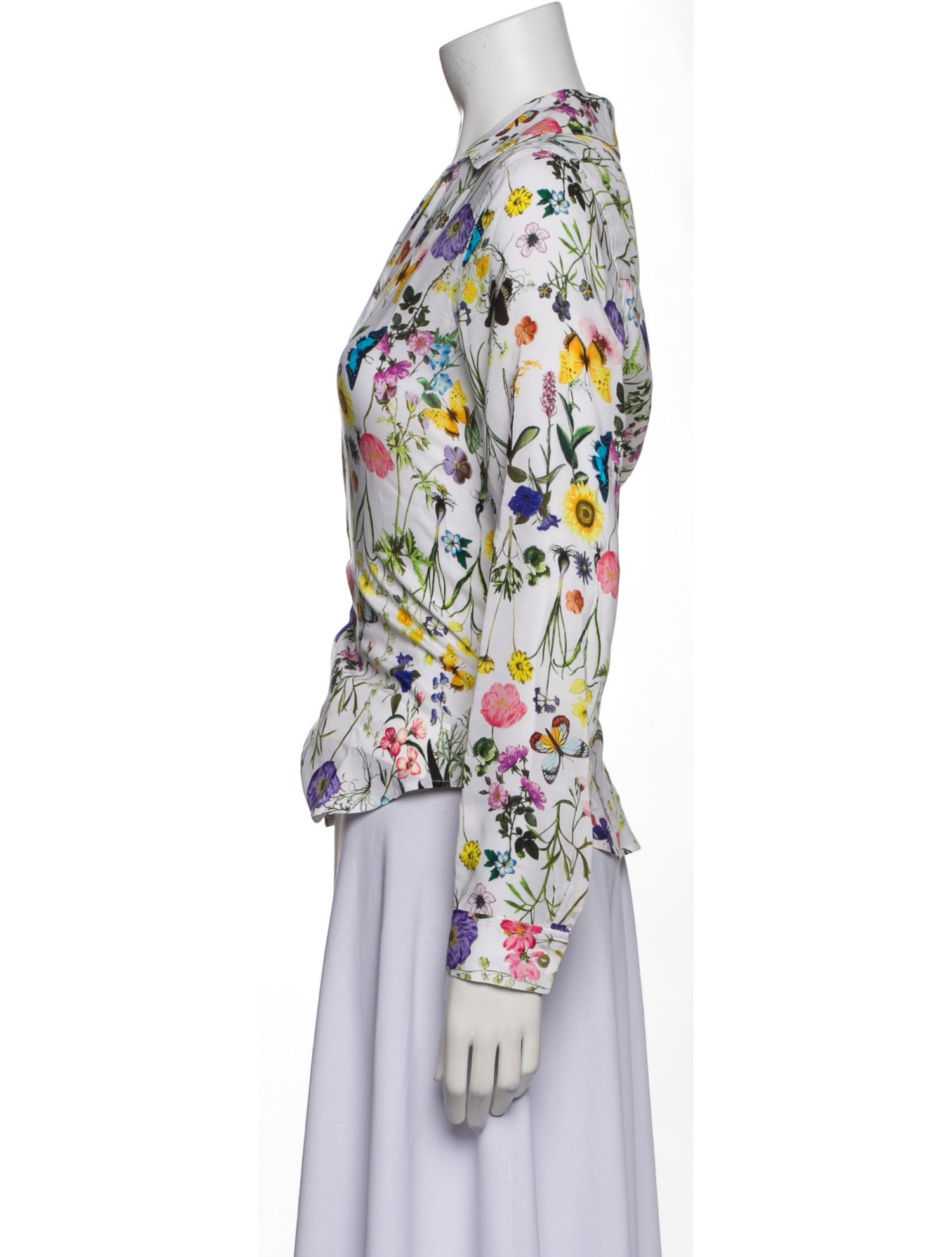 L'Agence Printed Long Sleeve Button-Up Top