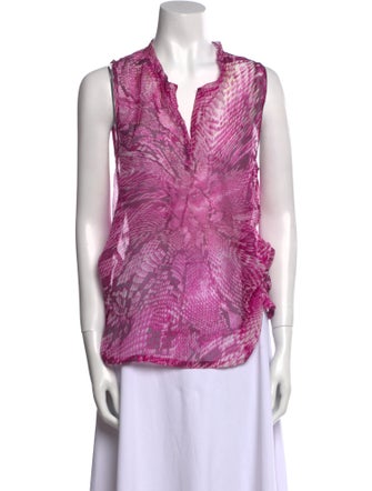 L'Agence Silk Printed Top