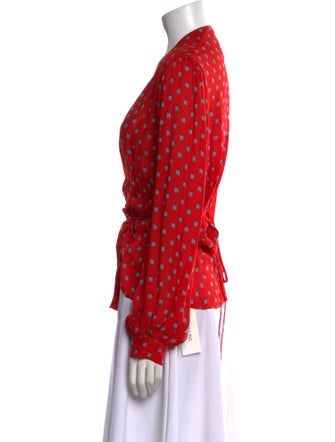 L'Agence Silk Polka Dot Print Blouse