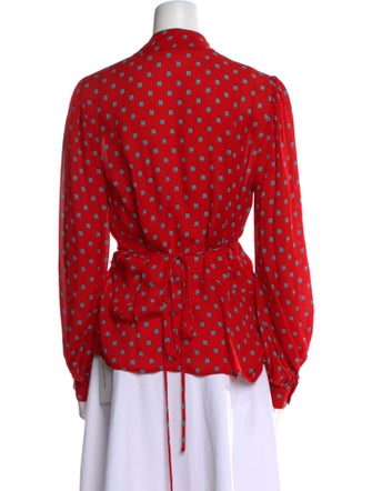 L'Agence Silk Polka Dot Print Blouse