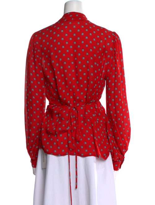 L'Agence Silk Polka Dot Print Blouse