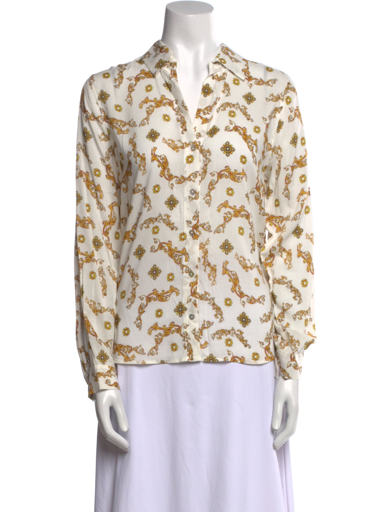 L'Agence Printed V-Neck Blouse w/ Tags