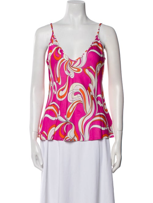 L'Agence Printed Square Neckline Top